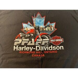 Harley-Davidson T-Shirt Mens XL Black Pfaff Canada Eagle Biker Core Moto Style